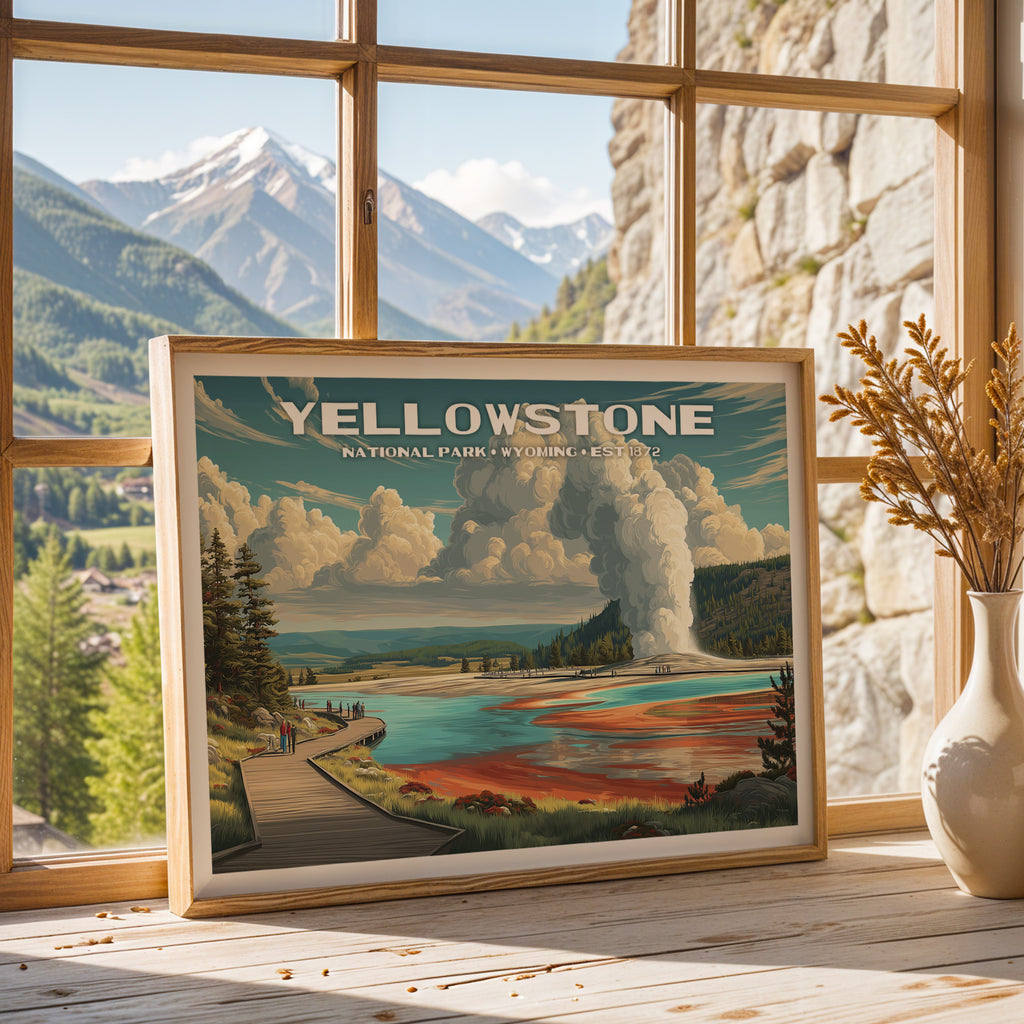 Yellowstone National Park Horizontal Vintage Art