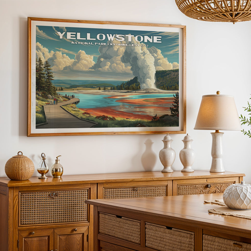 Yellowstone National Park Horizontal Vintage Art