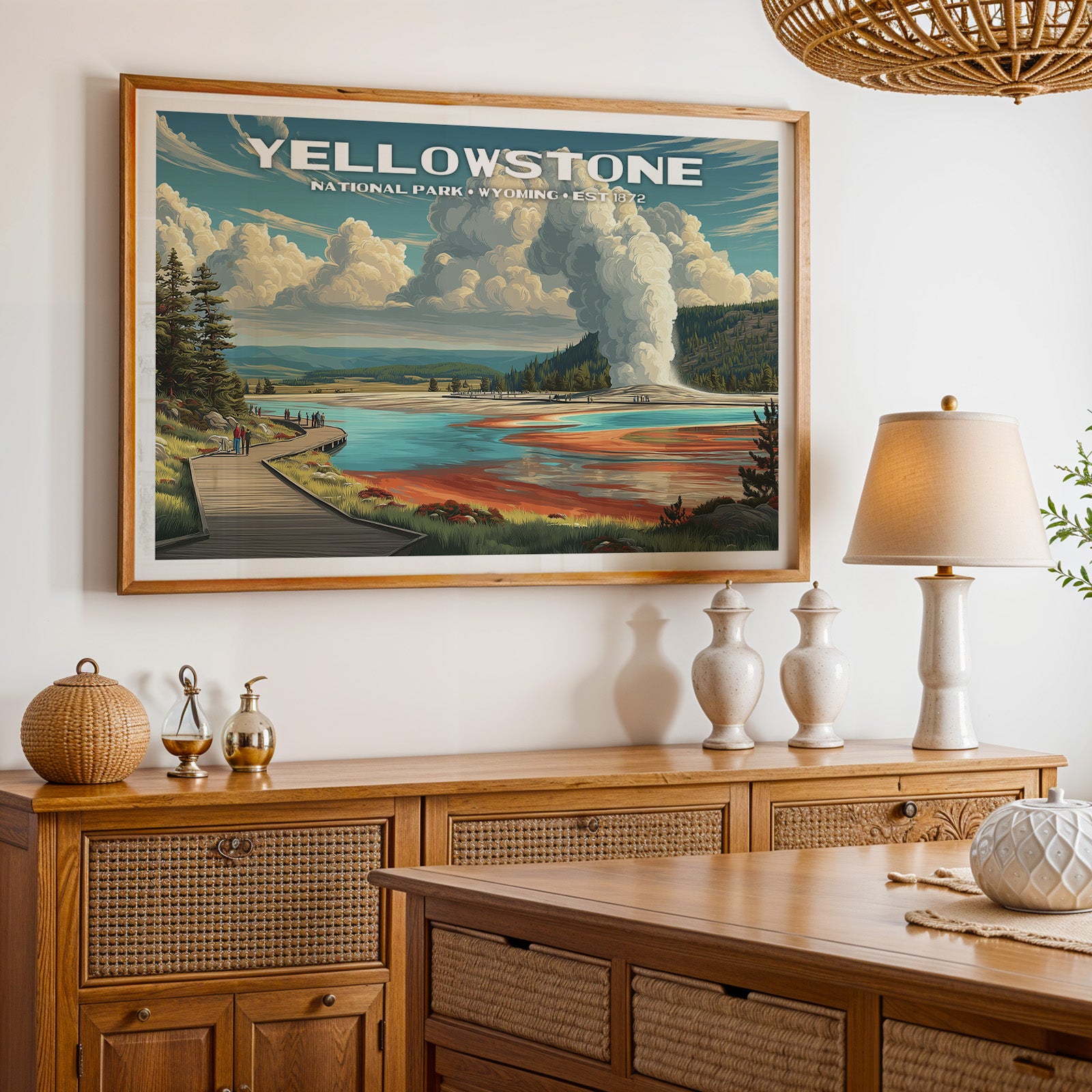 Yellowstone National Park Horizontal Vintage Art