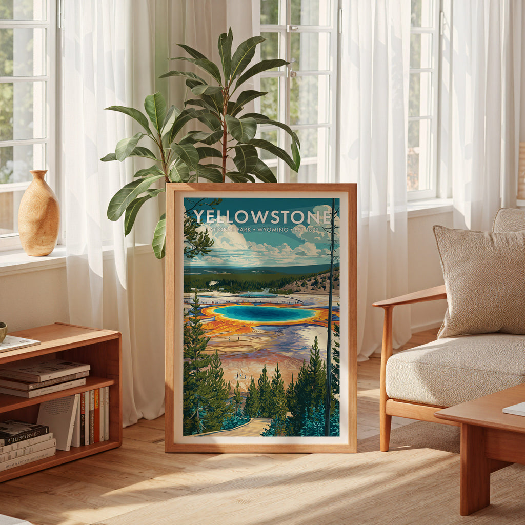 Retro Yellowstone National Park Print