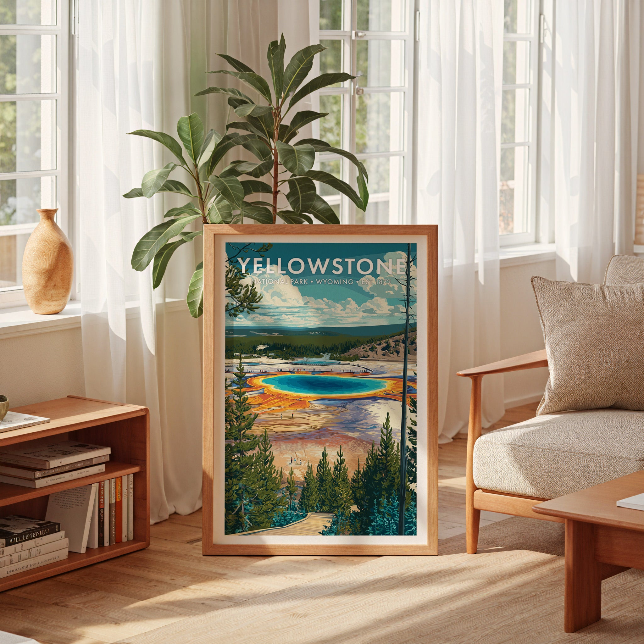Retro Yellowstone National Park Print