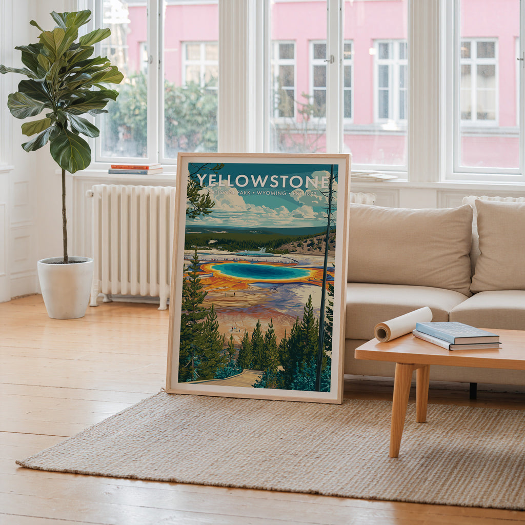 Retro Yellowstone National Park Print