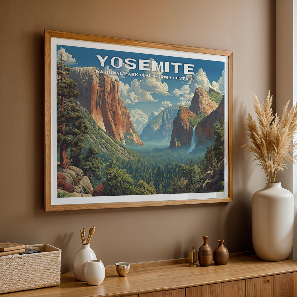 Yosemite National Park Horizontal Vintage Art