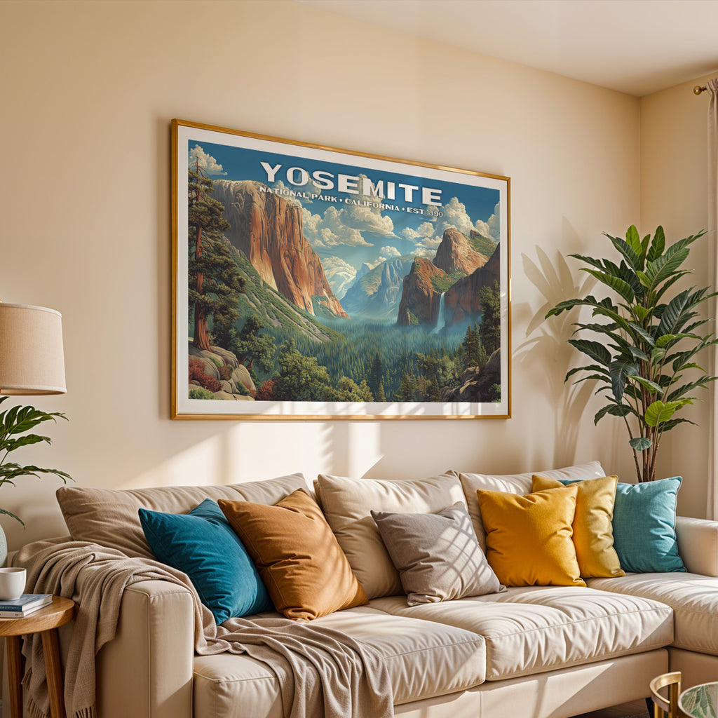 Yosemite National Park Horizontal Vintage Art