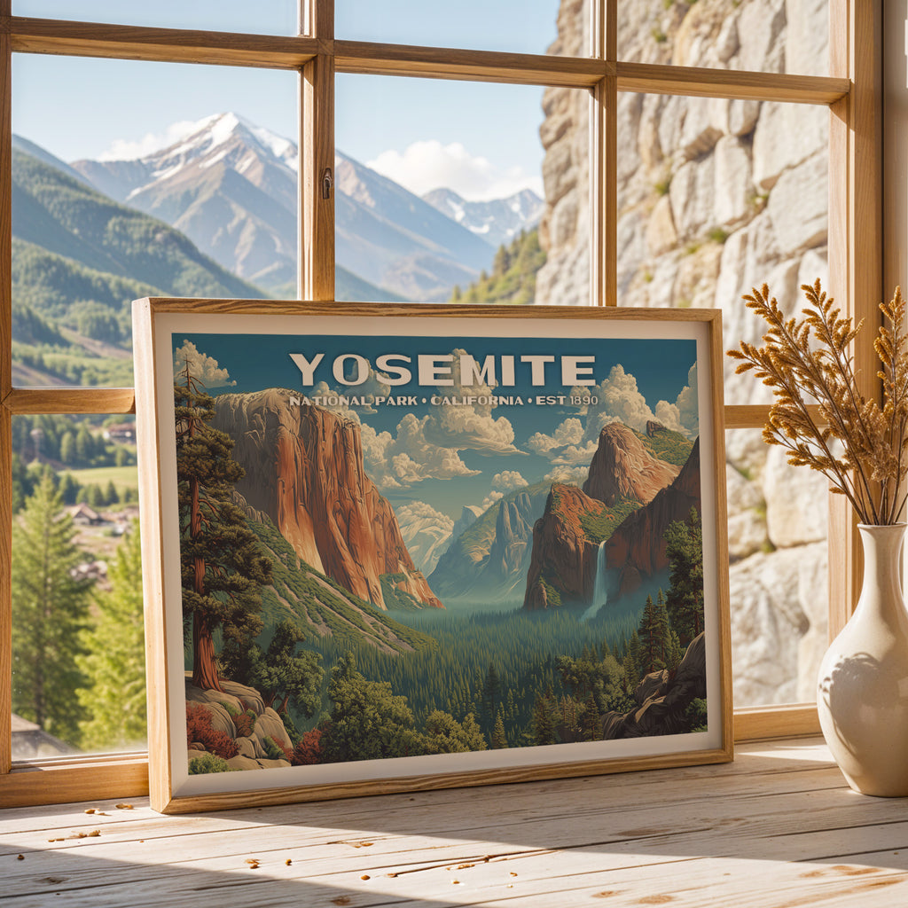 Yosemite National Park Horizontal Vintage Art