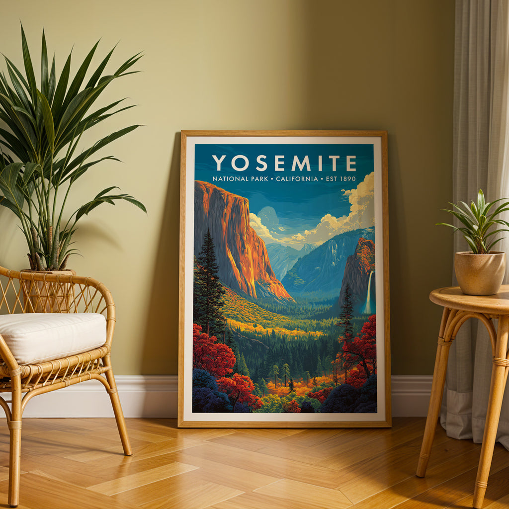 Retro Yosemite National Park Print