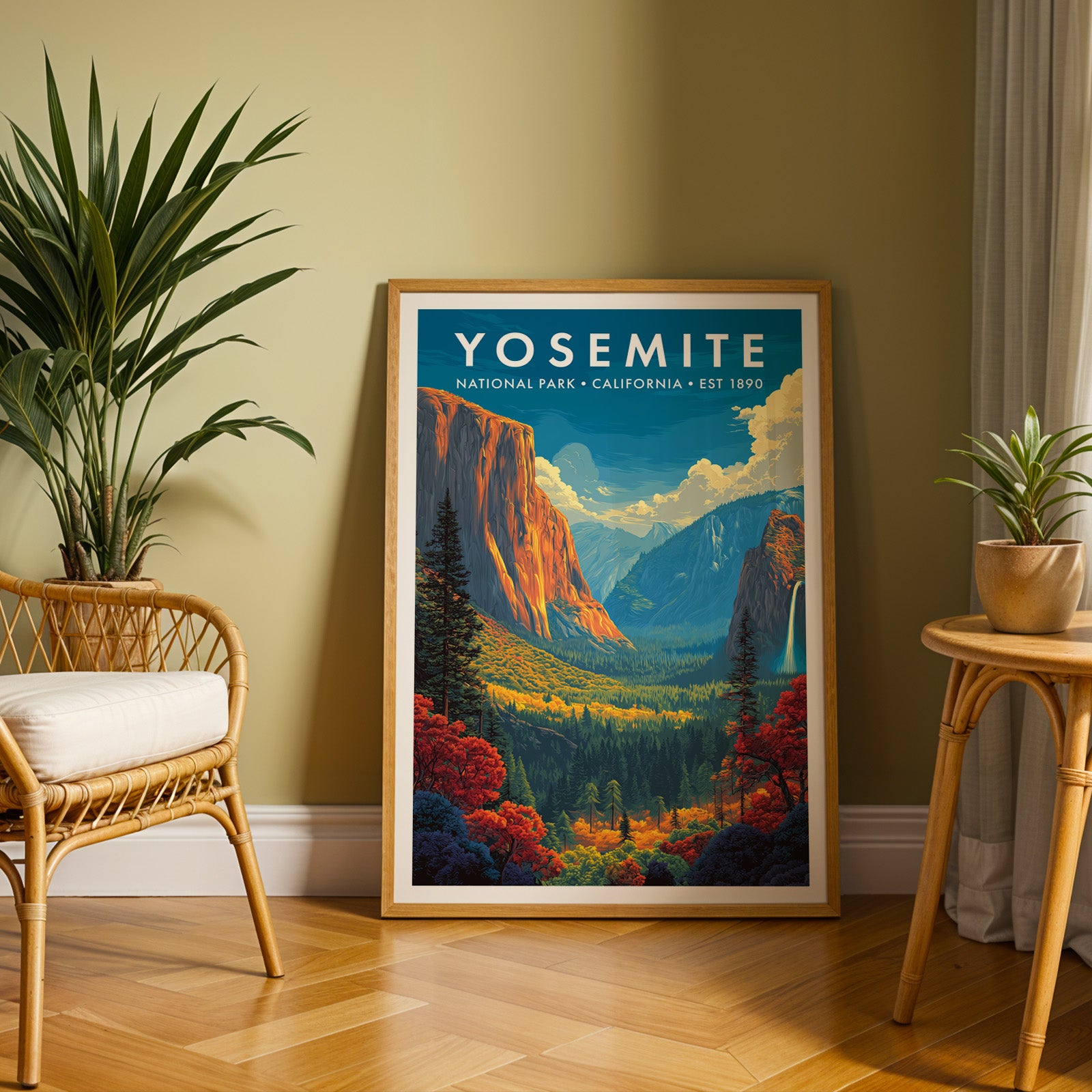 Retro Yosemite National Park Print