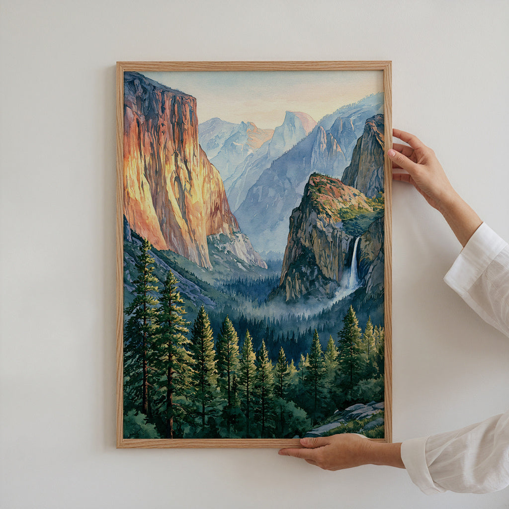 Yosemite National Park Watercolor Art