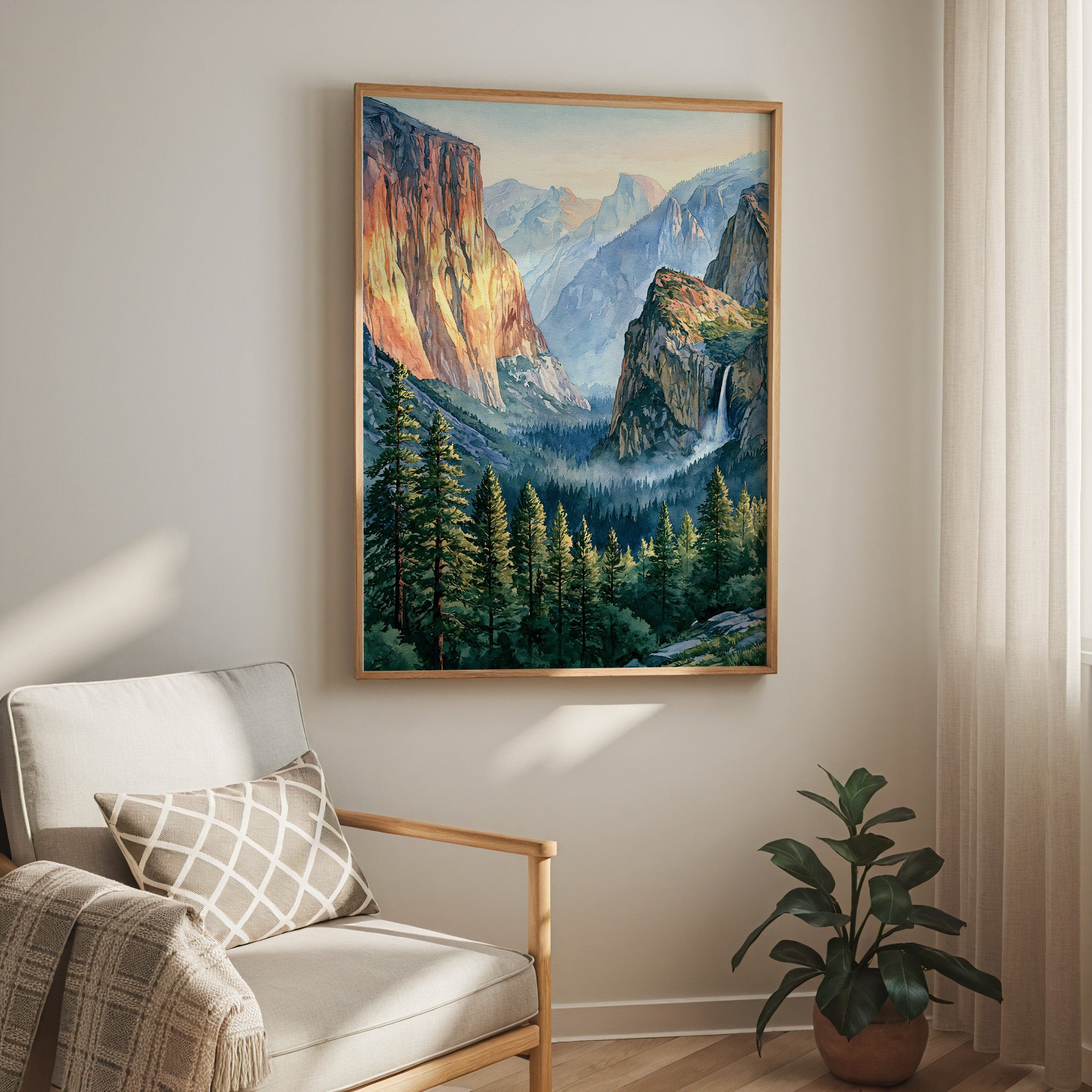 Yosemite National Park Watercolor Art
