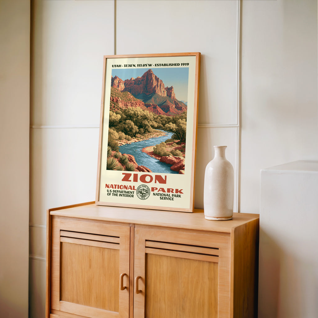 Zion National Park Vintage WPA Art