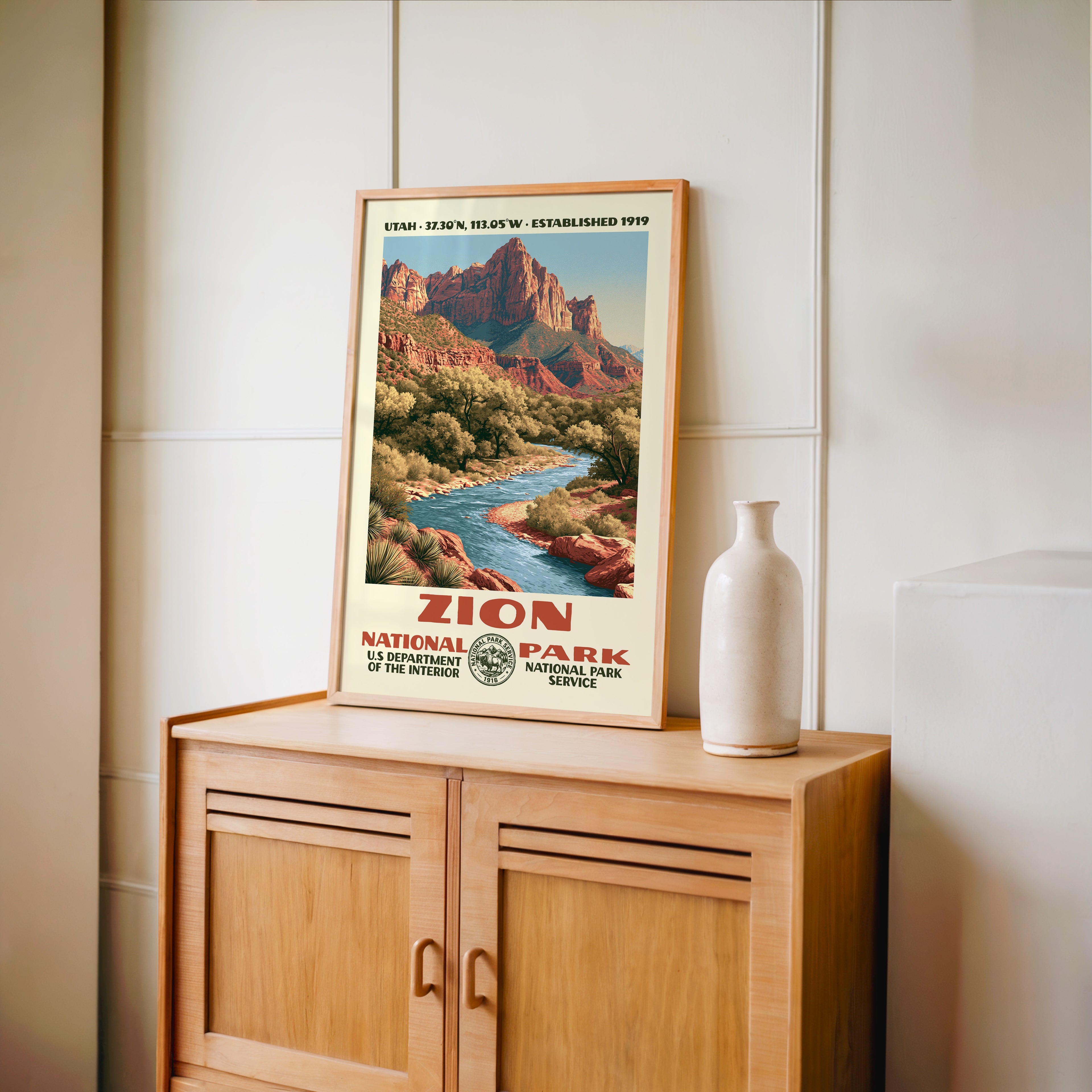Zion National Park Vintage WPA Art