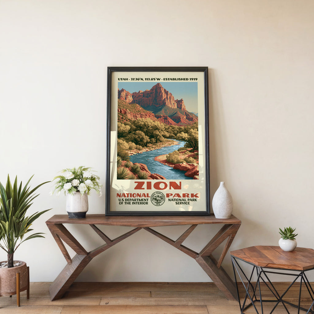 Zion National Park Vintage WPA Art