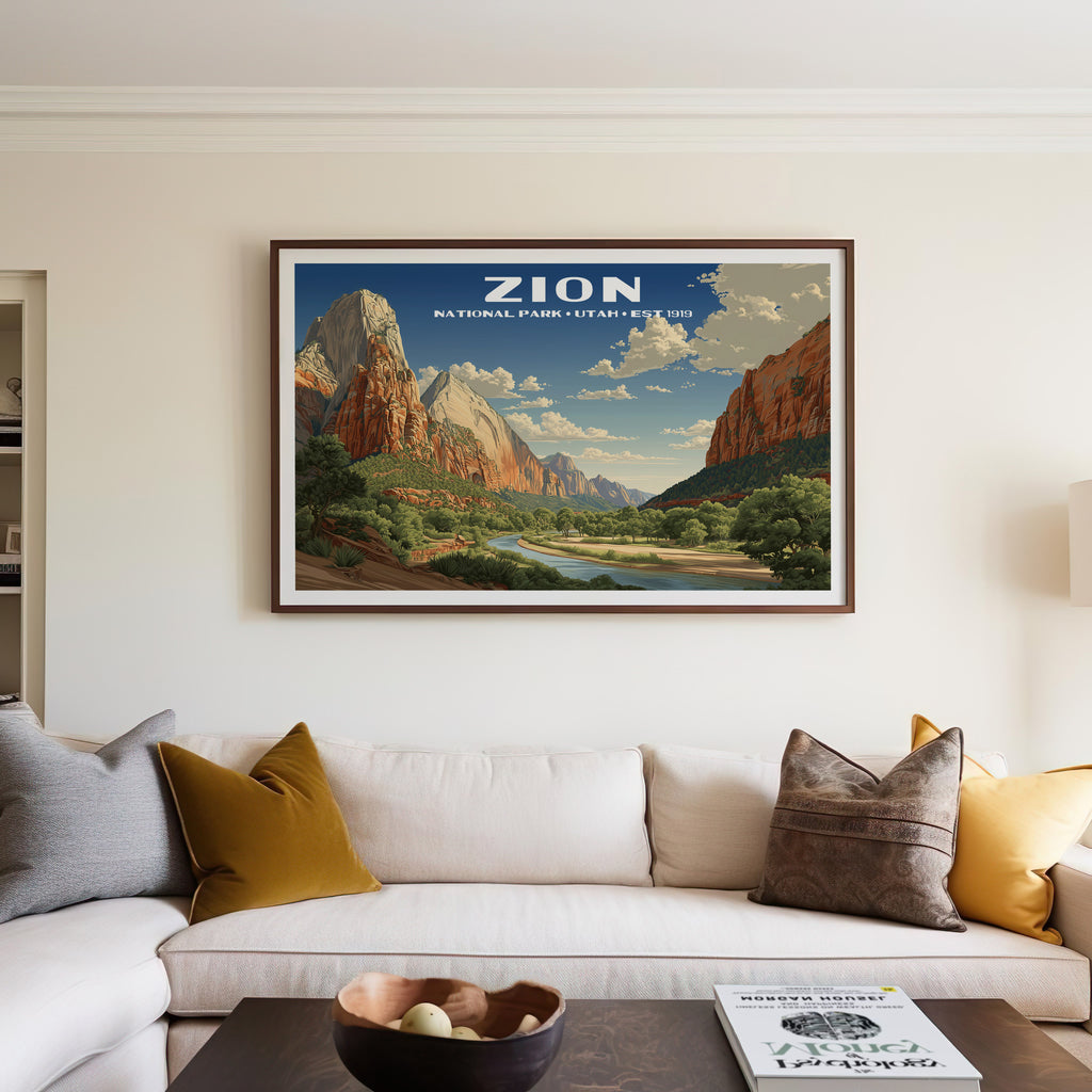 Zion National Park Horizontal Vintage Art