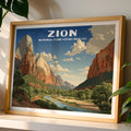 Zion National Park Horizontal Vintage Art
