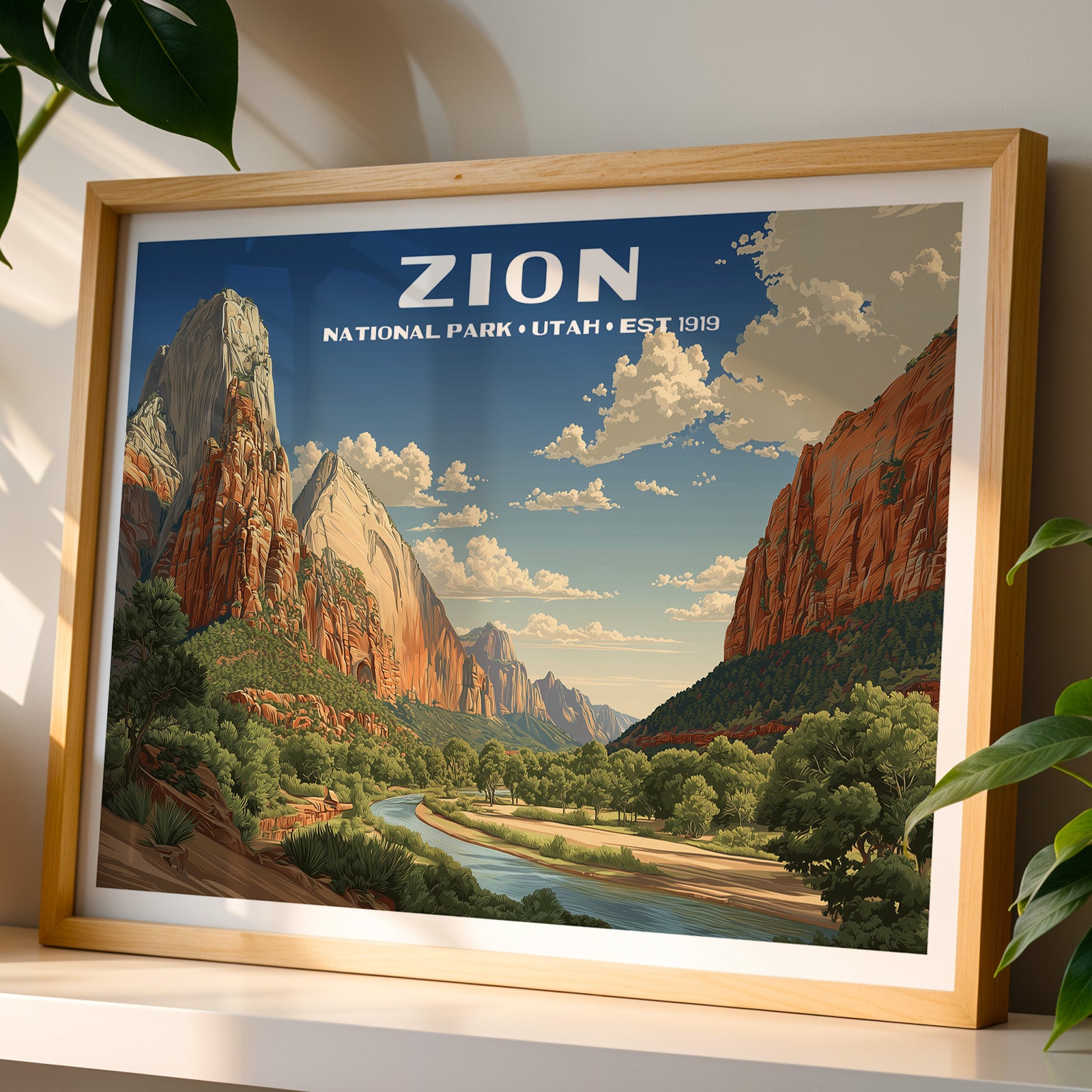 Zion National Park Horizontal Vintage Art