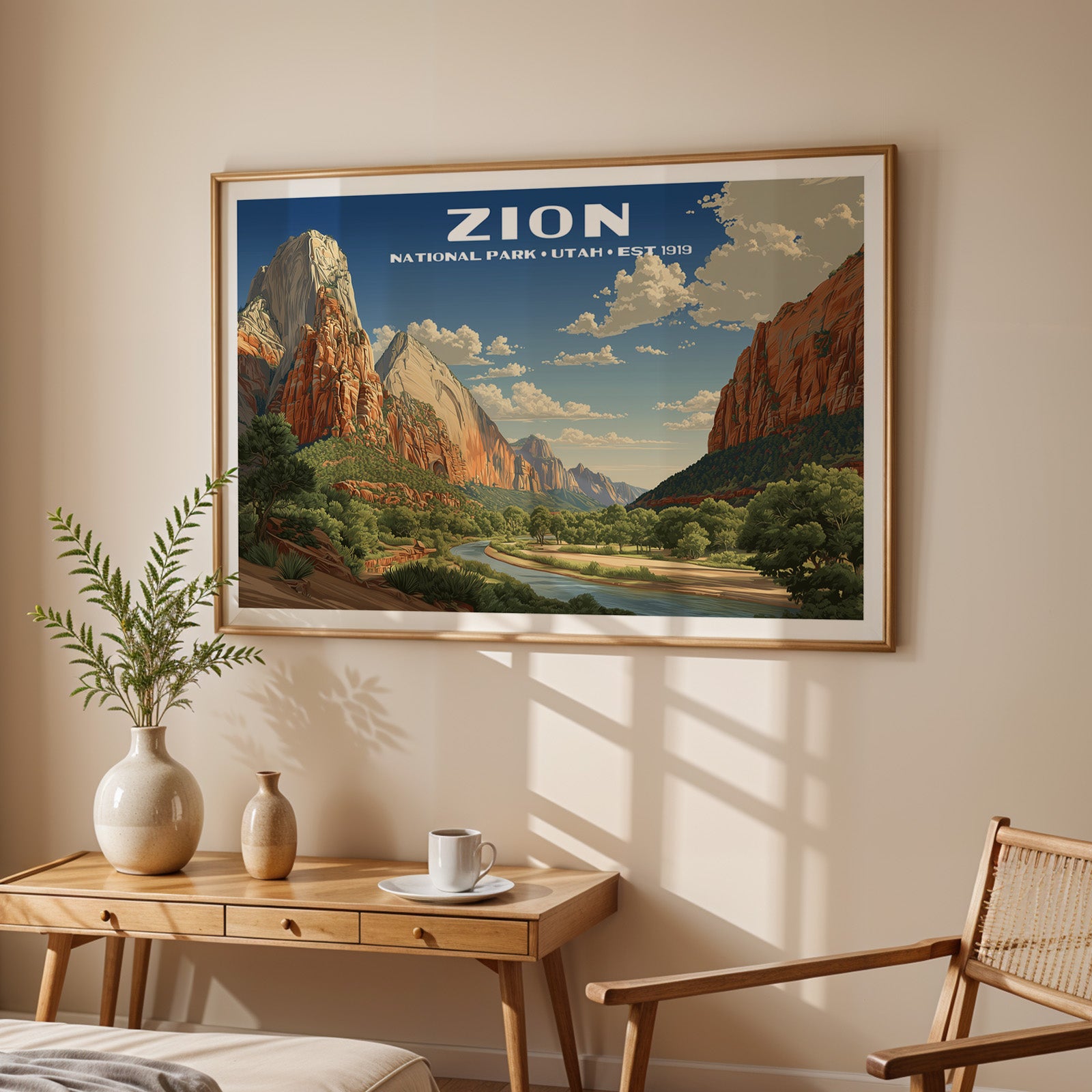 Zion National Park Horizontal Vintage Art