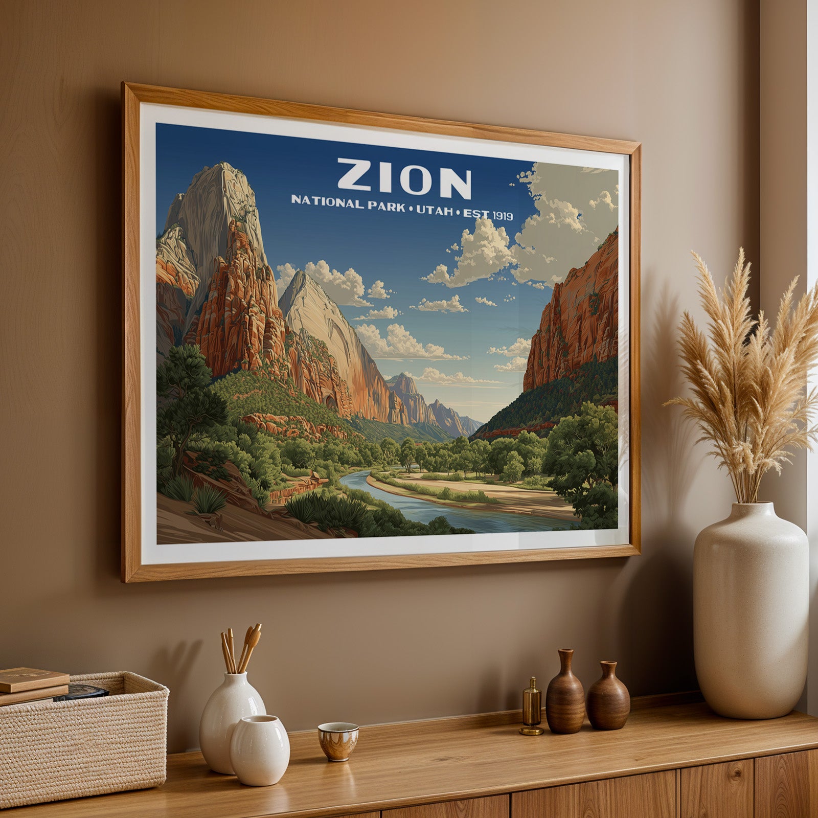 Zion National Park Horizontal Vintage Art
