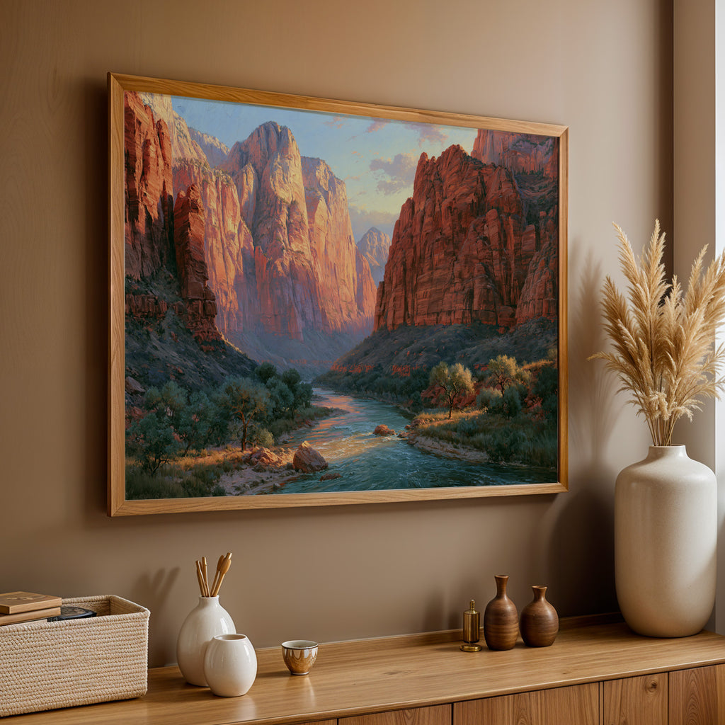 Zion National Park Classical Oil Painting