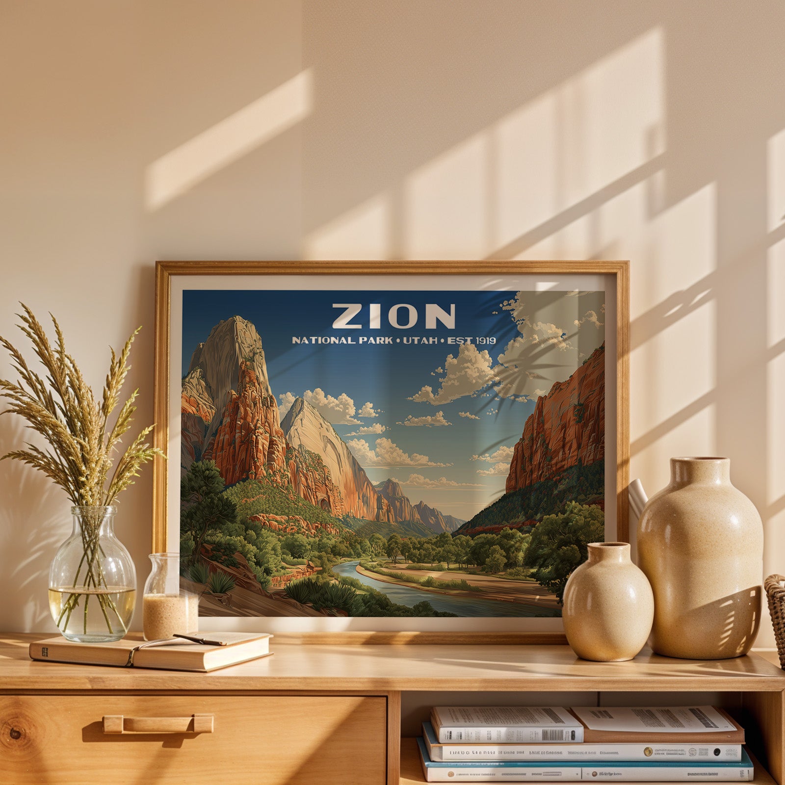 Zion National Park Horizontal Vintage Art