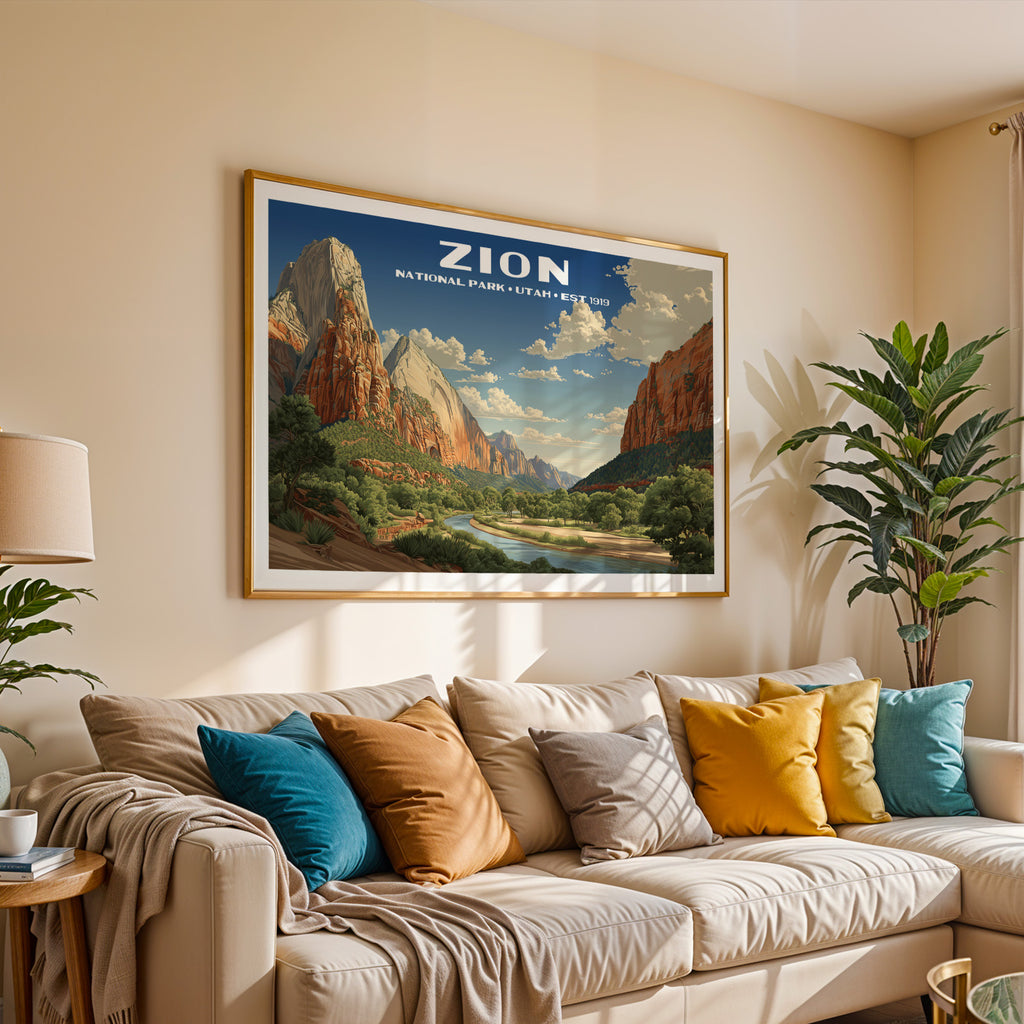 Zion National Park Horizontal Vintage Art
