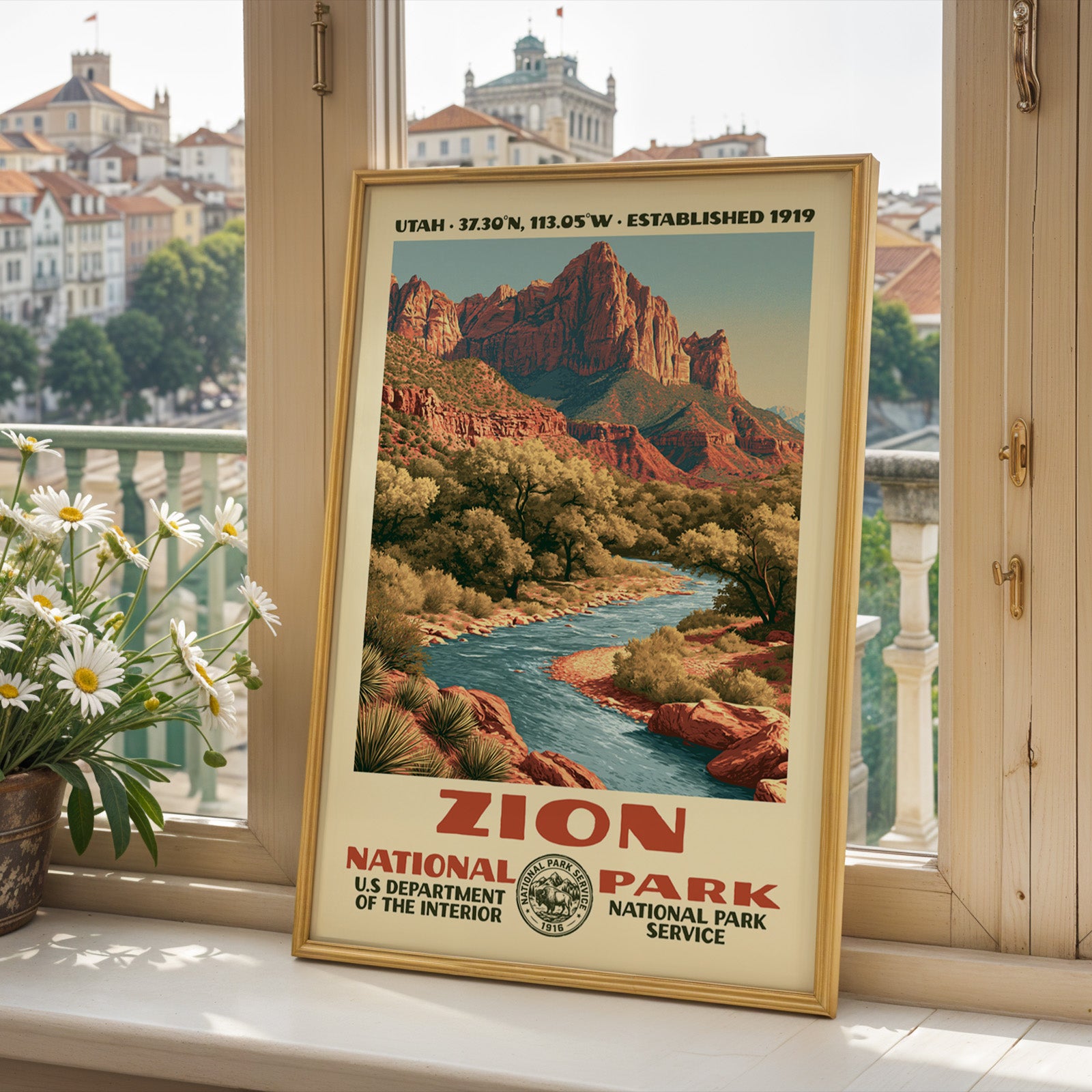 Zion National Park Vintage WPA Art