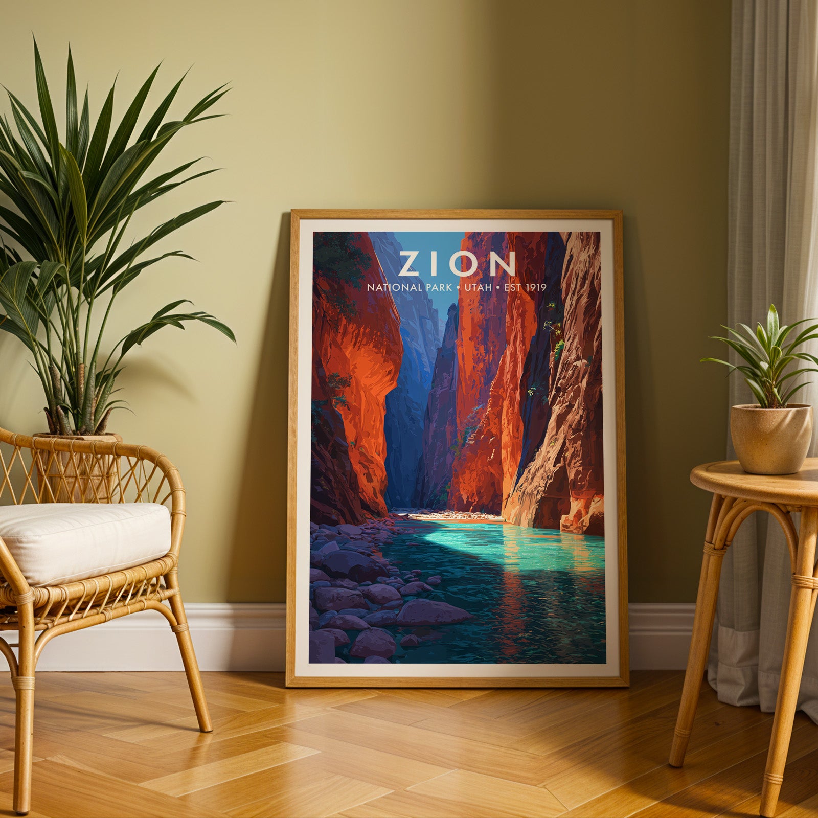 Retro Zion National Park Print