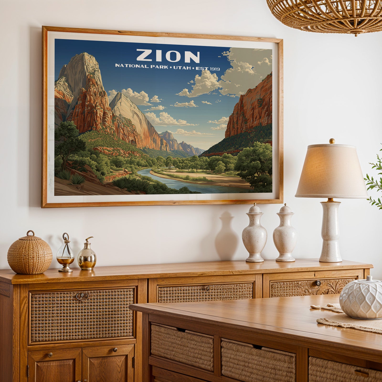 Zion National Park Horizontal Vintage Art