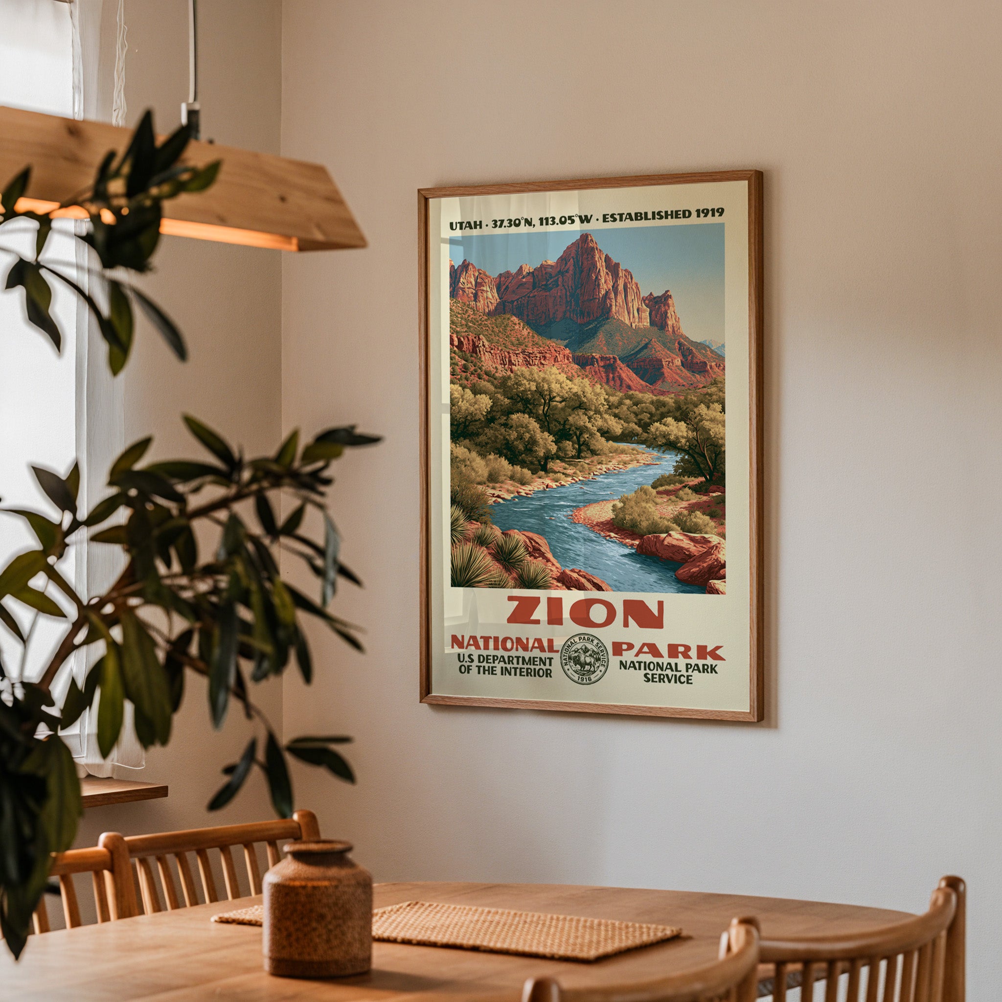 Zion National Park Vintage WPA Art