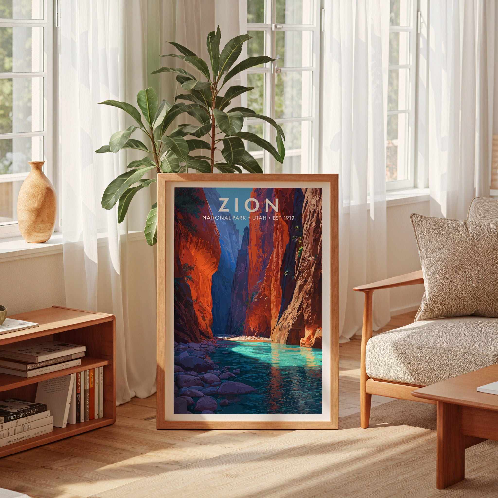 Retro Zion National Park Print