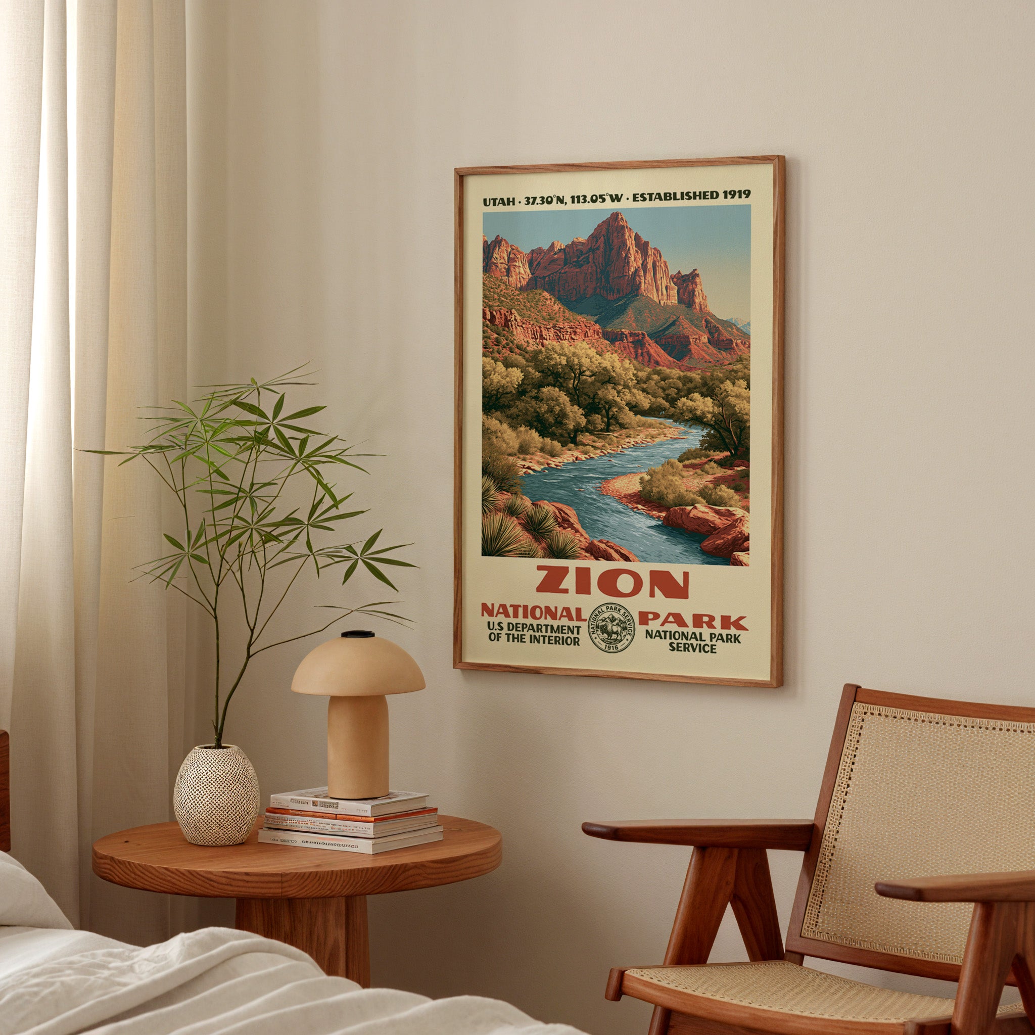 Zion National Park Vintage WPA Art