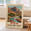 Zion National Park Vintage WPA Art