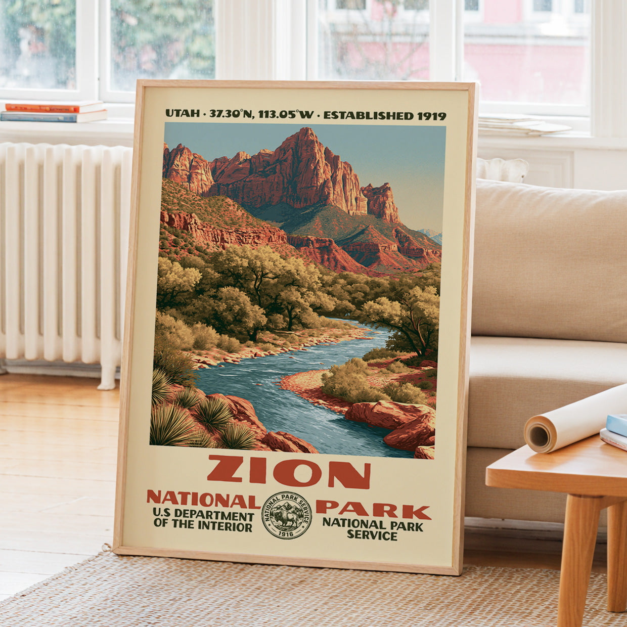 Zion National Park Vintage WPA Art