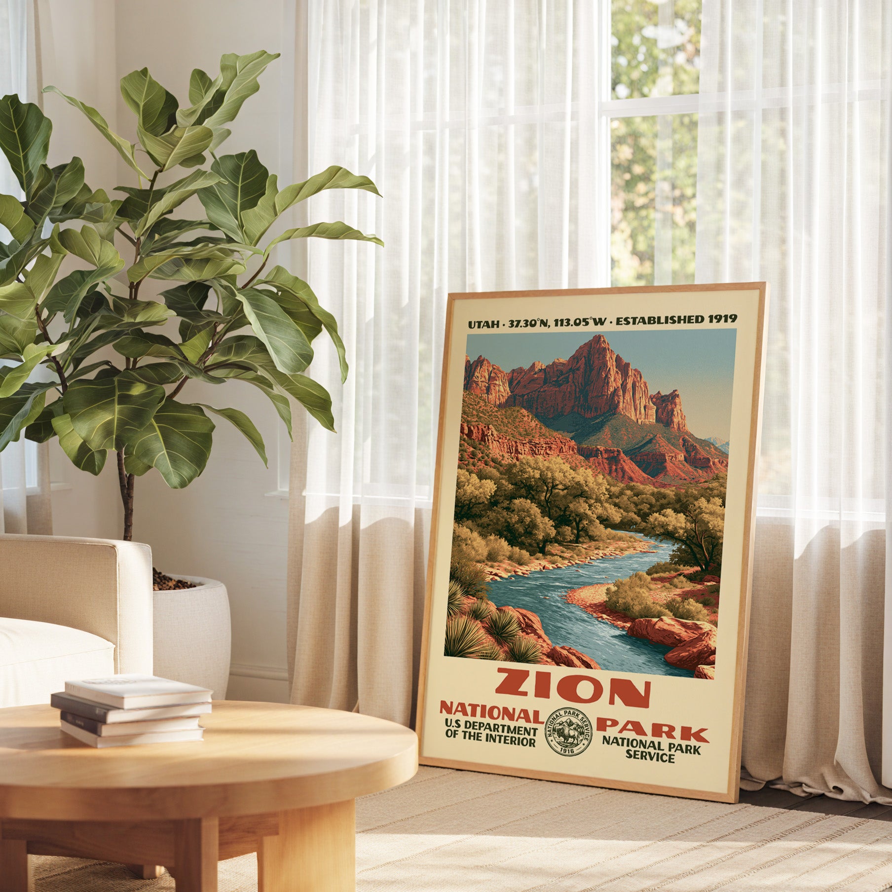 Zion National Park Vintage WPA Art