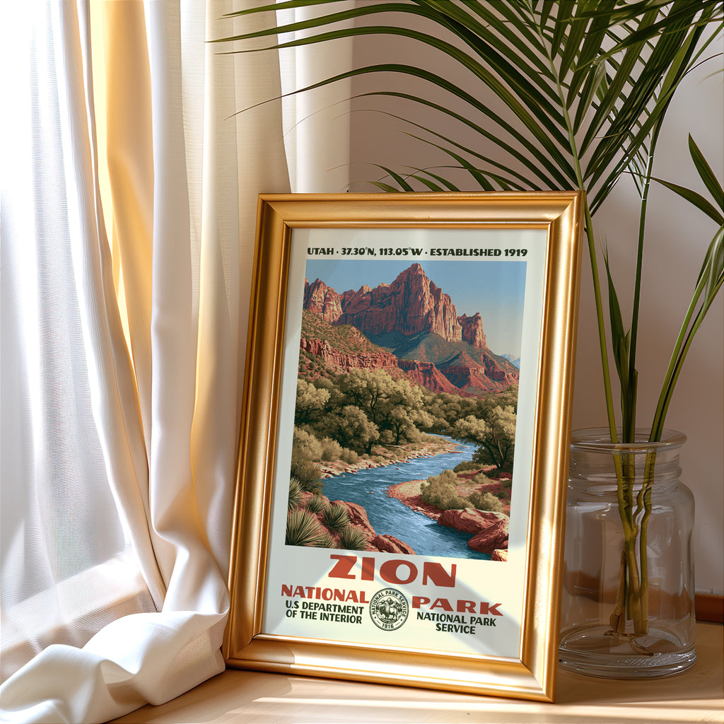 Zion National Park Vintage WPA Art
