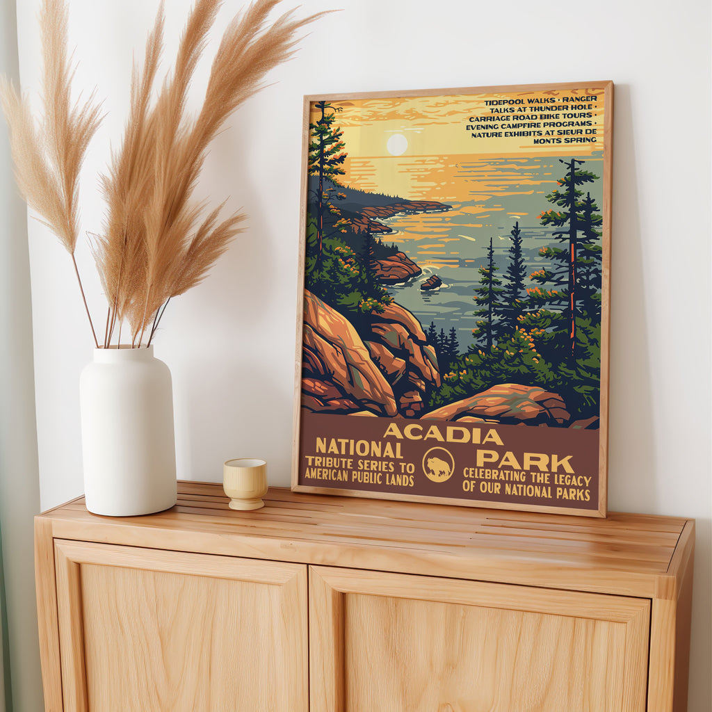 Acadia National Park Vintage WPA Art