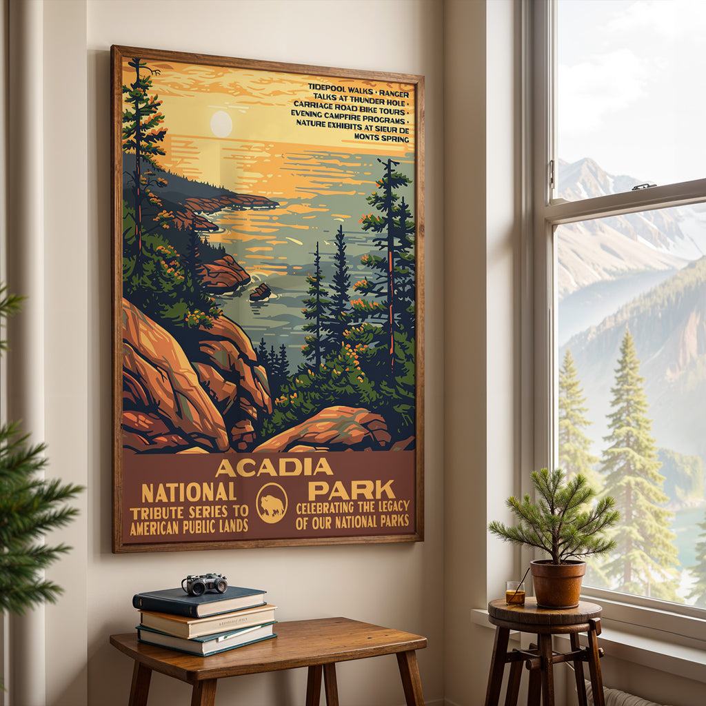 Acadia National Park Vintage WPA Art