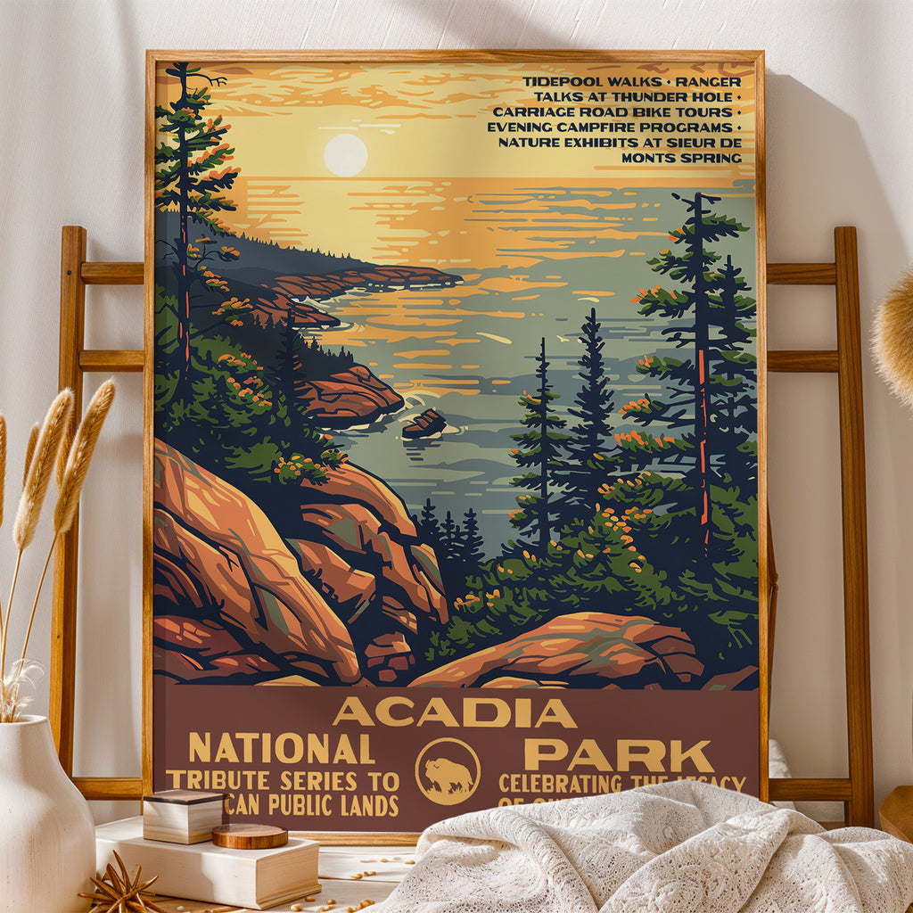 Acadia National Park Vintage WPA Art