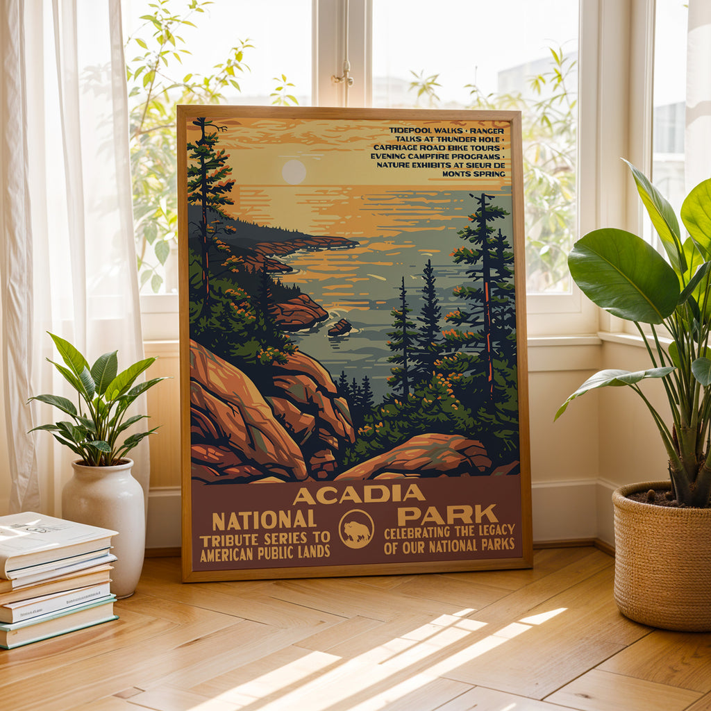 Acadia National Park Vintage WPA Art