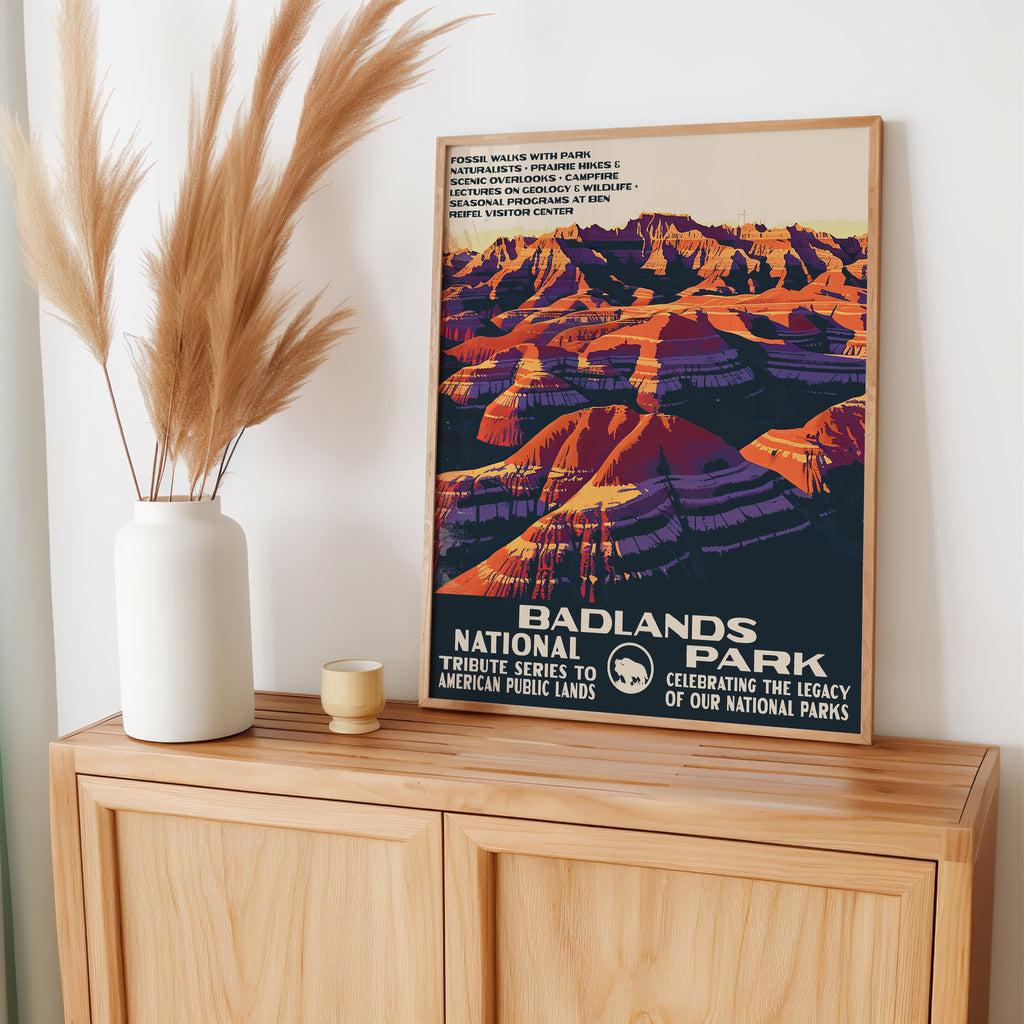 Badlands National Park Vintage WPA Art