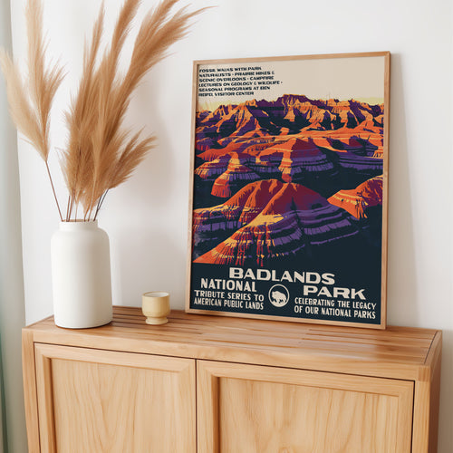 Badlands National Park Vintage WPA Art