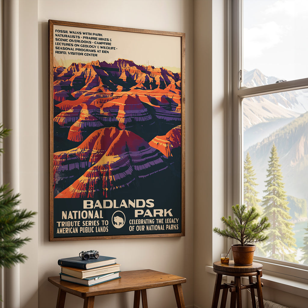 Badlands National Park Vintage WPA Art