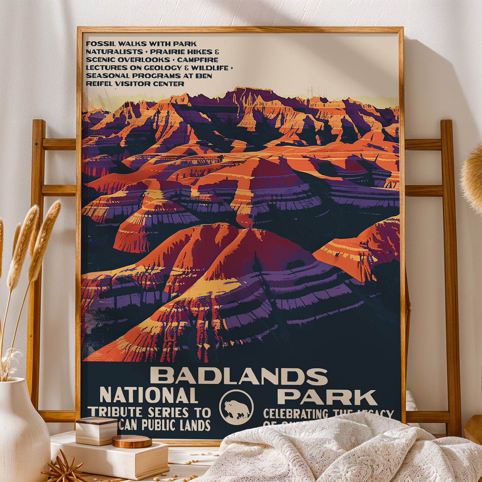 Badlands National Park Vintage WPA Art