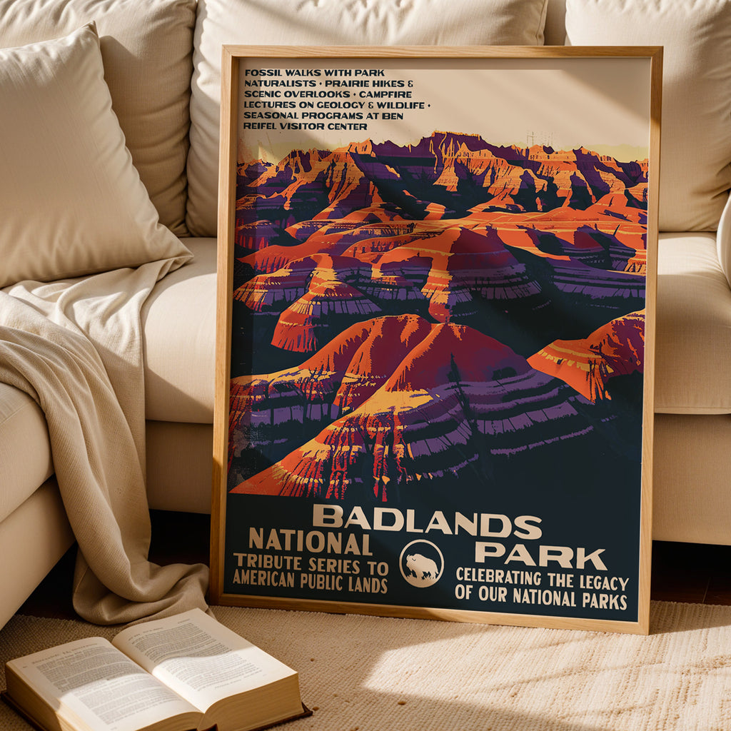 Badlands National Park Vintage WPA Art