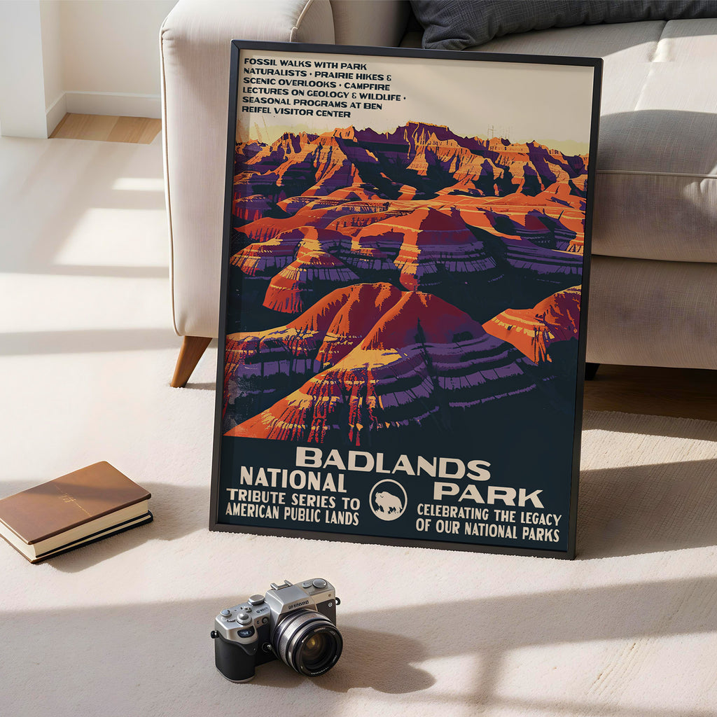 Badlands National Park Vintage WPA Art