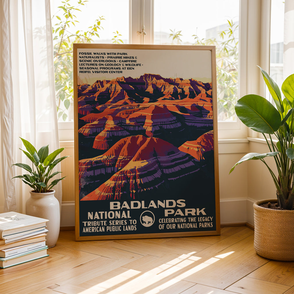Badlands National Park Vintage WPA Art