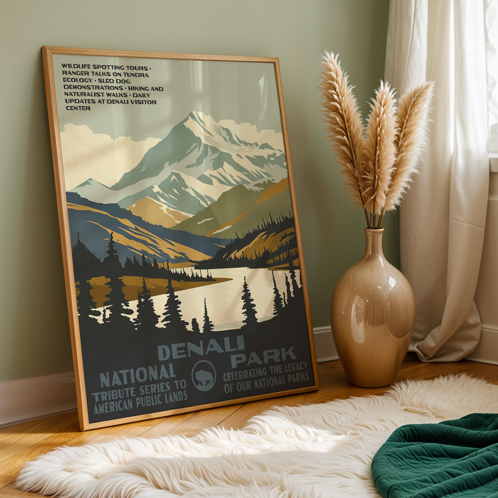 Denali National Park Vintage WPA Art