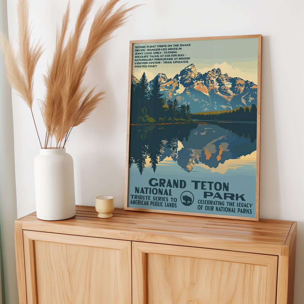 Grand Teton National Park Vintage WPA Art