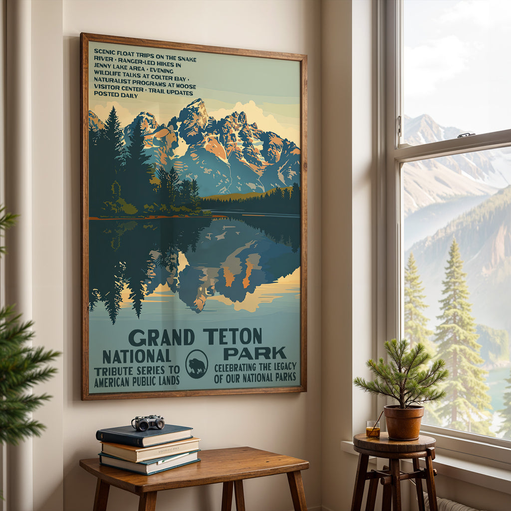 Grand Teton National Park Vintage WPA Art