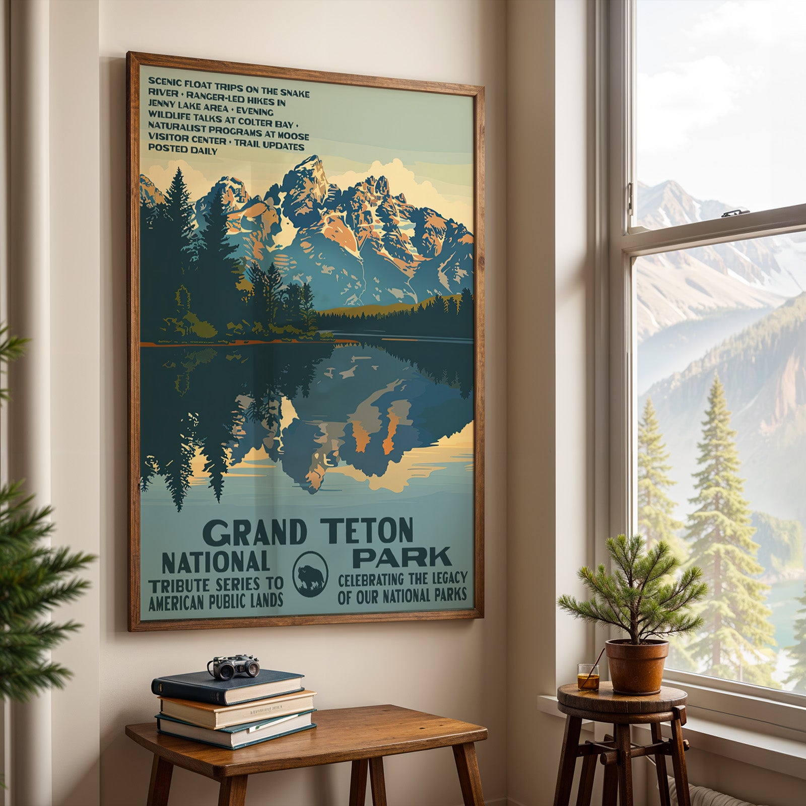 Grand Teton National Park Vintage WPA Art