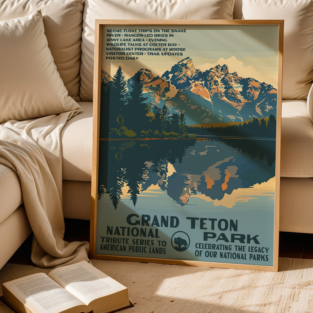 Grand Teton National Park Vintage WPA Art
